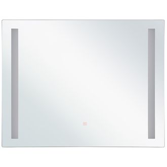 Beliani Espejo De Pared Con Cristal Transparente Led 60 X 70 Cm Rectangular Iluminado Lirac