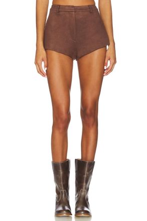 Bardot X Revolve Jayla Faux Suede Mini Short In Chocolate