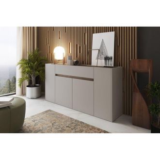 Dmora Aparador Cirimido, Alacena 3 Estantes, Un Caj&oacute;n, 4 Puertas, 170x40x85h Cm Beige