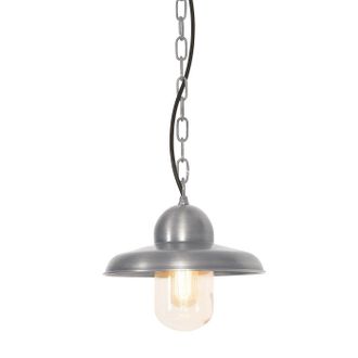 Netlighting Somerton 1 Light Outdoor Ceiling Chain Lantern Antique Nickel IP44 E27 in Grey