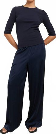 Paper Label Akari Crewneck Top In Navy