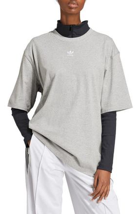 adidas Essentials Lifestyle Trefoil Logo Cotton T-Shirt in Mgreyh at Nordstrom, Size X-Small