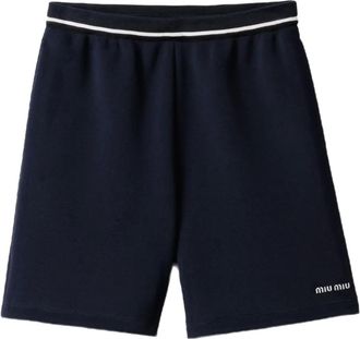 Miu Miu Katoenen-jersey shorts - Blauw