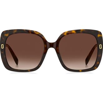 Marc Jacobs 56mm Square Sunglasses in Havana/Brown Sf at Nordstrom