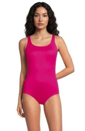 Lands End Chlorine Resistant Scoop Neck Soft Cup Tugless Sporty One Piece Swimsuit in Riviera Rose at Nordstrom, Size 18