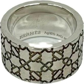 Herm&egrave;s Silver Silver 925 Band Ring (Pre-Owned)