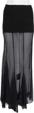 Isabel Marant Black Sheer Mesh Detail Fitted Maxi Skirt