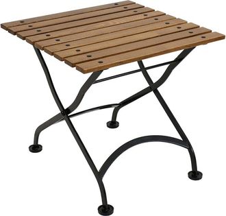 Sunnydaze European 20In Square Chestnut Folding Square Side Table