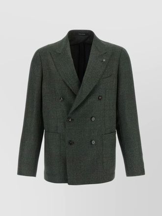 Tagliatore textured fabric checkered blazer