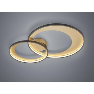 Trio Granada Plaf&oacute;n Doble Circulo Negro-oro Led 36w Regulable L85 Cm Trio Lighting
