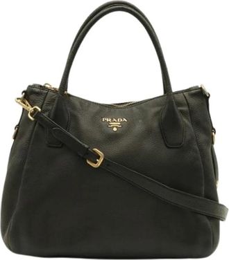 Prada Pre-owned Vintage Shoulder Tote - Dames - Vintage Handtas - Zwart - ONE Size - Leer - Vintage