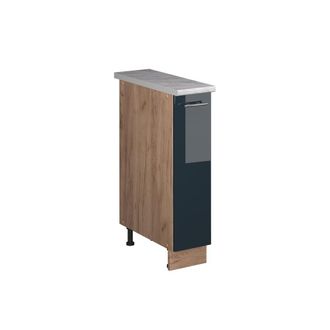 Vicco Mueble De Botica Fame-line, Azul Oscuro Alto Brillo/roble Dorado, 20 Cm, Et M&aacute;rmol, Vicco