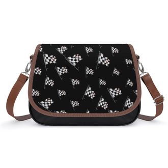 Generic Watercolor Racing Flag Womens Crossbody Bag Fashion Shoulder Handbags Message Tote Bag with Adjustable Strap