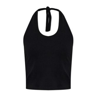 Matteau Sleeveless Tops, female, Black, Size: XL Halter Tie Tank