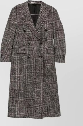Tagliatore prince of wales check long double-breasted coat
