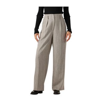 Second Female Dames, Broeken, Beige, Maat: M Wol