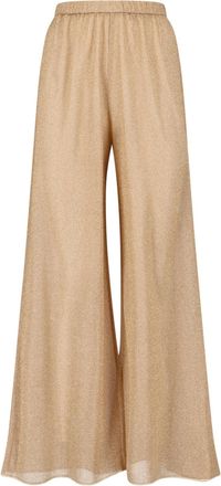 Os&eacute;ree Gold Lumi&egrave;re Metallic Wide-Leg Sheer Pants