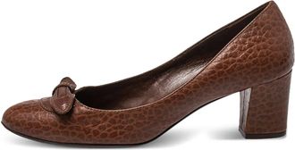 Ferragamo Pumps in pelle con tacco - Marrone