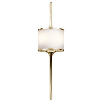 Netlighting Mona 2 Light Bathroom Wall Light Polished Brass IP44 G9