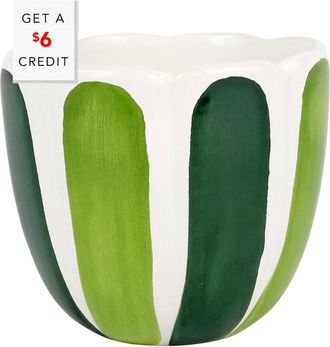 Vietri Viva By Vietri Viva Garden Green Tulip Small Cachepot With $5 Credit