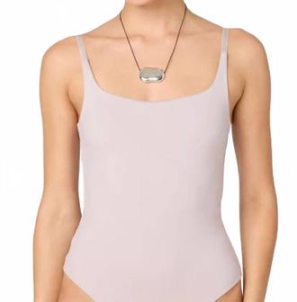 Astr Leikyn Square Neck Tank Bodysuit In Dusty Lavander