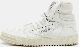 Off-white White Leather And Canvas 3.0 Off Court High Top Sneakers