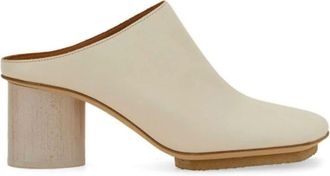 Uma Wang square-toe leather mules - women - Leather - 36 - Neutrals
