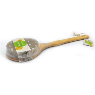 Pursonic Boar Bristle & Rubber Massager with Lotus Wooden Handle in Beige at Nordstrom