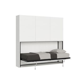 Itamoby Cama individual kando color ceniza blanca composici&oacute;n d con colch&oacute;n
