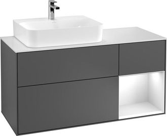 Villeroy & Boch Villeroy&boch - Finion, Muebles De Ba&ntilde;o, 1200 X 603 X 501 Mm, Angular, Con Estanter&iacute;a (iluminada), Modelo Suspendido, En Madera, Lavabo A La Izquierda