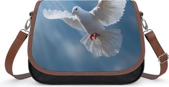 Generic White Bird Dove Holy Spirit Womens Crossbody Bag Fashion Shoulder Handbags Message Tote Bag with Adjustable Strap