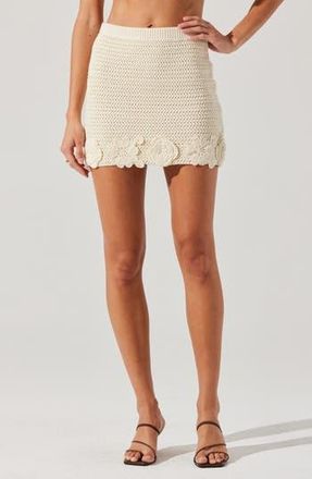 ASTR the Label Taimi Crochet Miniskirt in Natural at Nordstrom Rack, Size X-Large