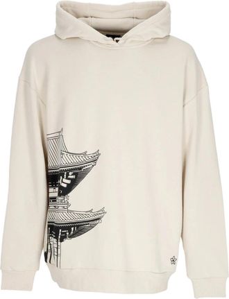Dolly Noire Tokyo Over Hoodie Lichtgewicht Sweatshirt - Heren - Hoodies - Beige - L - Katoen - Hoodies & sweatvesten