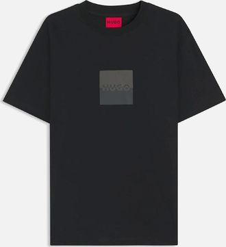 HUGO BOSS Mens Dusplit Split Logo T-Shirt - Black - Size: 42