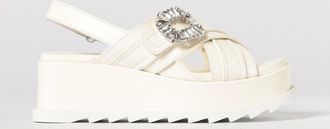 Roger Vivier Sandalo con zeppa Slidy Viv in pelle con fibbia gioiello