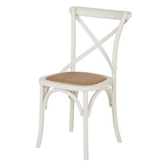 Maisons du monde Silla de comedor bistr&oacute; de madera y rat&aacute;n color crudo