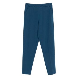 Le Tricot Perugia Taps toelopende broek met zakken aan de zijkant - Dames - Broeken - Blauw - 3XL - Broeken