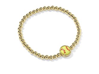 Kendra Scott Softball Stretch Womens Bracelet Womens Bracelet Gold Chartreuse Magnesite, Brass