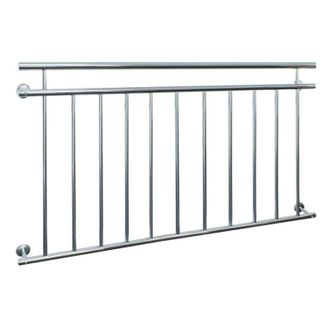 ECD Germany Ecd Germany - Balc&oacute;n Franc&eacute;s 156x90cm Balustrada Rejilla Para Ventana Terraza Barras Transversales Verja De Seguridad Barandilla De Acero Con Recubrim