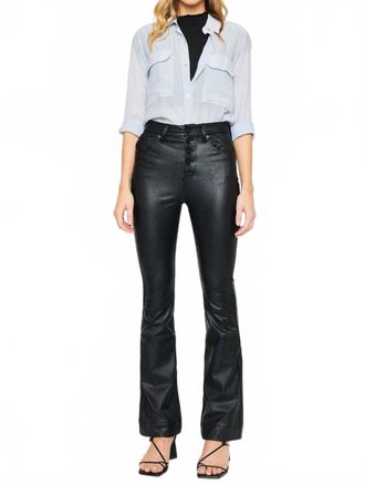 Kancan High Rise Faux Leather Bootcut Pants In Black