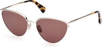 Max Mara MM0044 53E Womens Sunglasses Gold Size 56