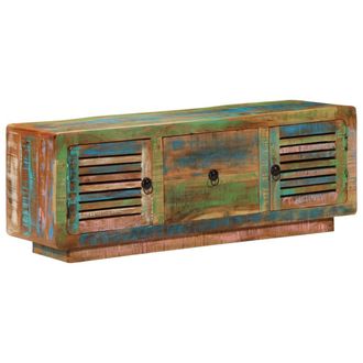 Berkfield Home TV Cabinet 110x30x40 cm Solid Wood Reclaimed in Brown | Size: 110 x 30 x 40 cm