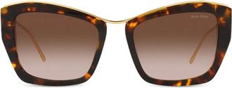 Miu Miu Eyewear Occhiali da sole cat-eye con effetto tartarugato - Marrone