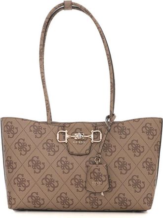 Guess Janie Logo Medium Rechthoekige Tas - Dames - Schoudertassen - Beige - ONE Size - Tassen