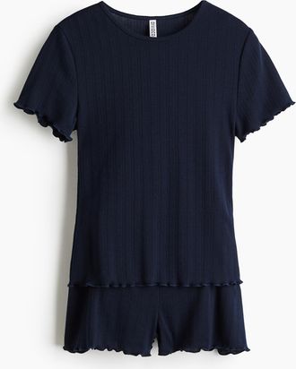 H&M Pyjama mit Pointellemuster - Blue