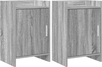 vidaXL Mesas De Noche 2 Uds. Sonoma Gris 40 X 30 X 60 Cm Vidaxl