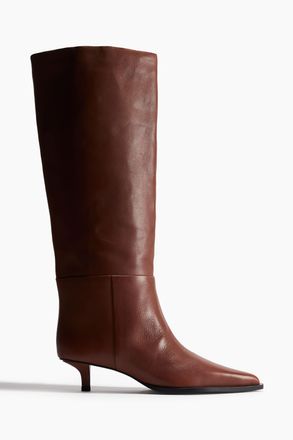 H&M Spitze kniehohe Lederstiefel - Brown