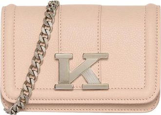 Kiton Tassen, Dames, Roze, ONE Size, Leer, Sofia Leren Clutch Tas