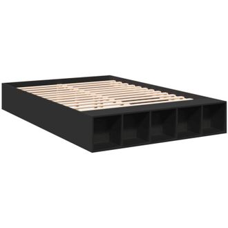 vidaXL Estructura De Cama Madera De Ingenier&iacute;a Negra 150x200 Cm Vidaxl