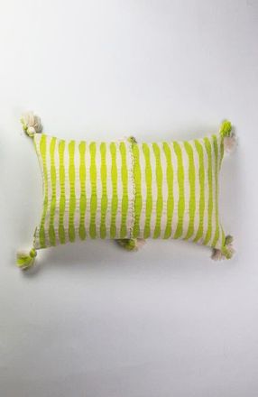 Archive New York Antigua Classic Striped Handwoven Cotton Throw Pillow in Lime Green at Nordstrom, Size 12X20